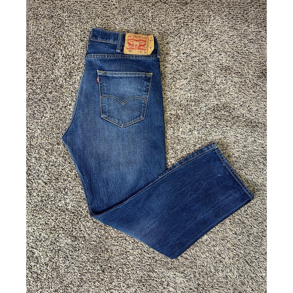 Levi's 501 Original Fit Men's Jeans Blue Denim Size W38 L30 Button Up